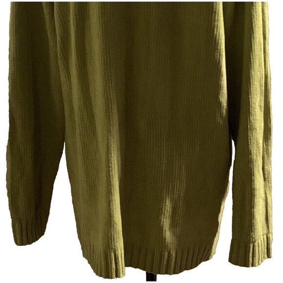 Knit & Pearl Women Cable Knit Sweater Size 1X Green Angel Flap Style Collar - Picture 9 of 12